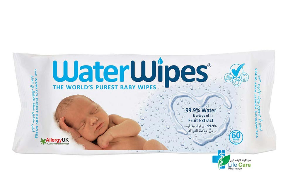 WATER WIPES BABY 60 PCS - صيدلية لايف كير