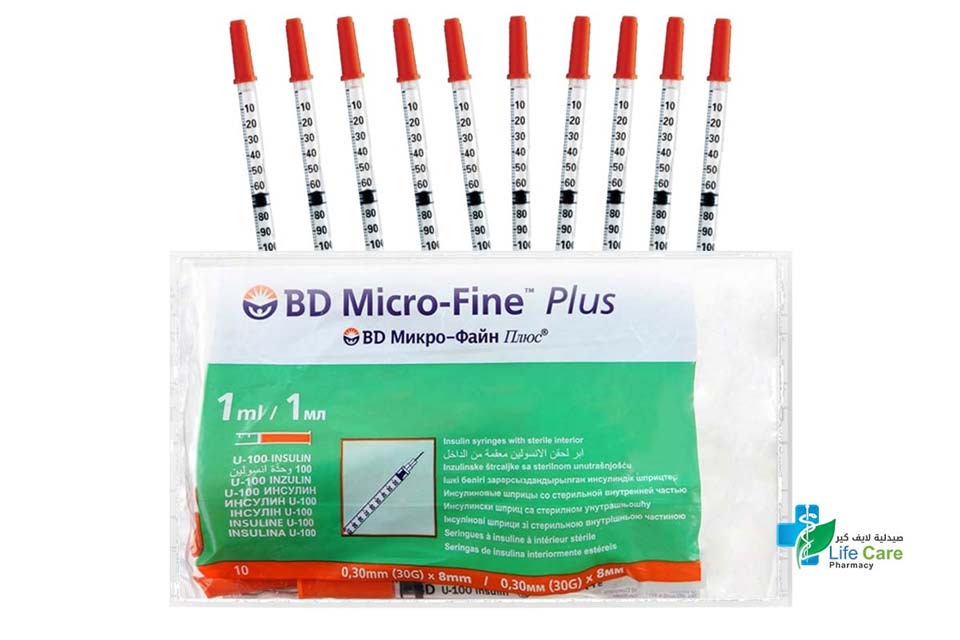 BD MICRO FINE PLUS 1ML INSULIN SYRINGE 30G 10 PCS - Life Care Pharmacy