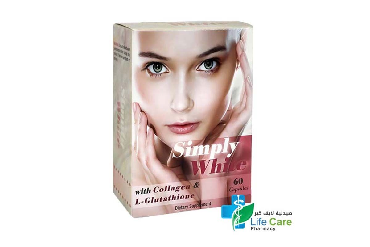 SIMPLY WHITE WITH COLLAGEN GLUTATHIONE 60 CAPSULES - Life Care Pharmacy