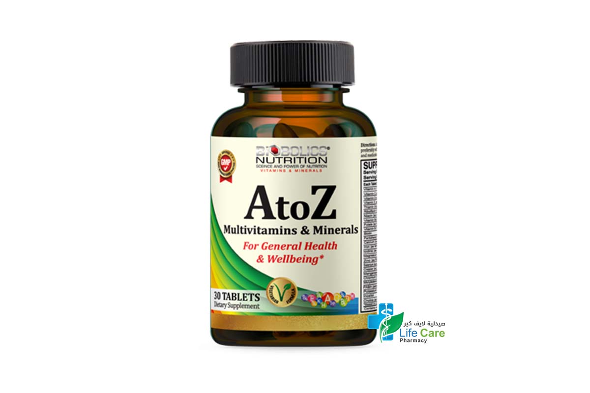 BIOBOLICS A TO Z MULTIVITAMIN 30 TABLETS - Life Care Pharmacy