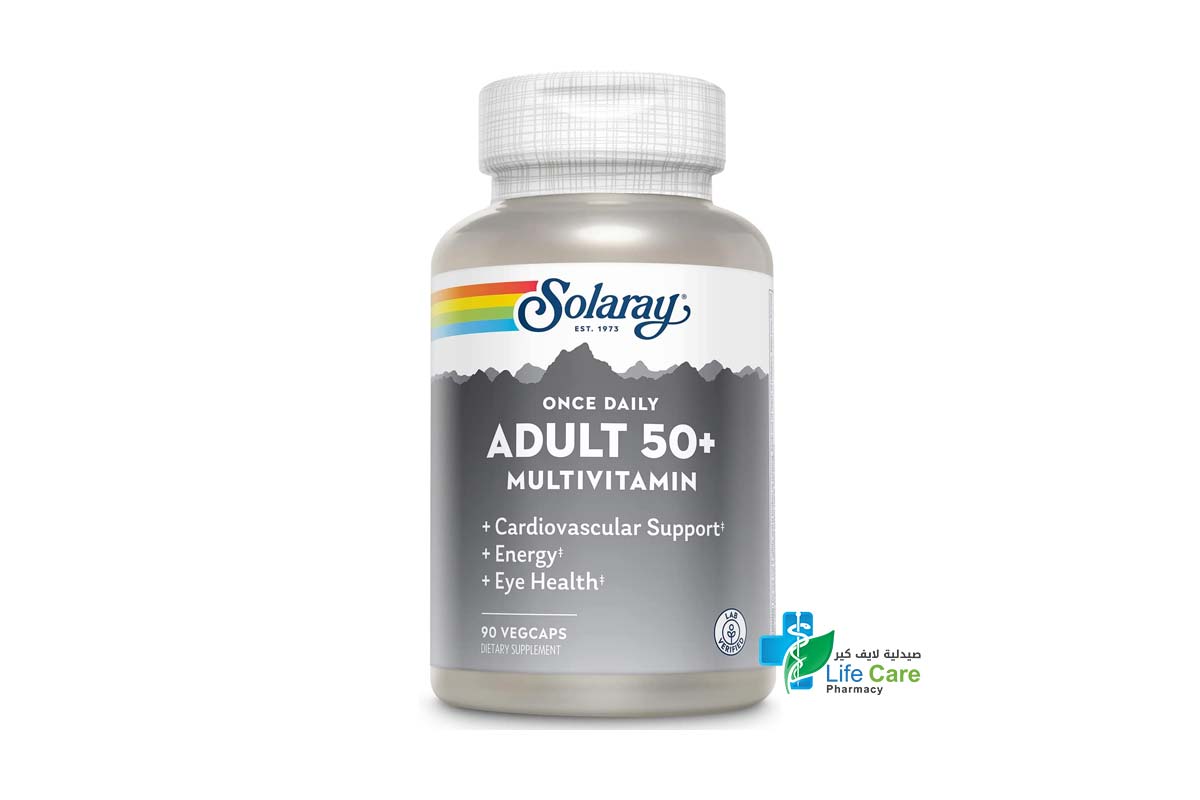 SOLARAY ONCE DAILY ADULT 50 PLUS MULTIVITAMIN 90 CAPSULES - صيدلية لايف كير