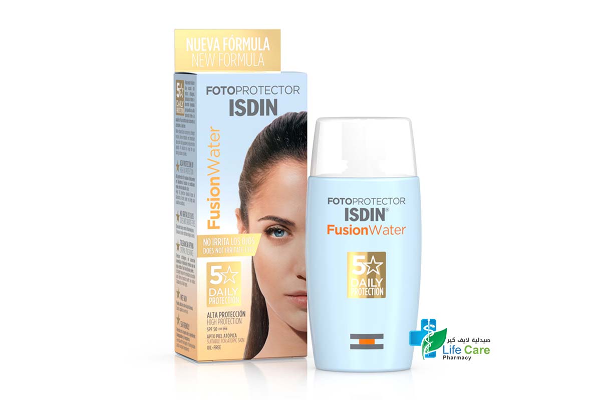 ISDIN FOTOPROTECTOR FUSION WATER SPF 50 OIL CONTROL FREE 50 ML - Life Care Pharmacy