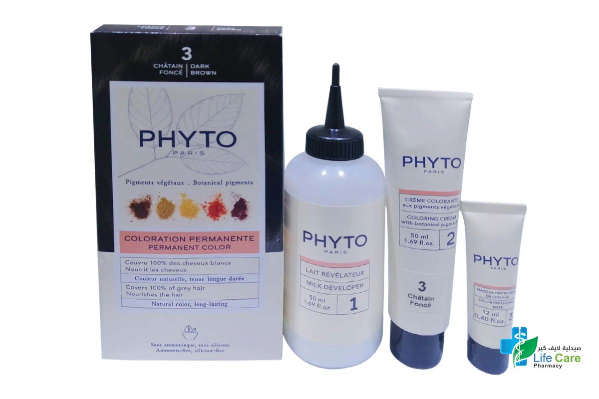 PHYTO COLOR NO 3 DARK BROWN - Life Care Pharmacy