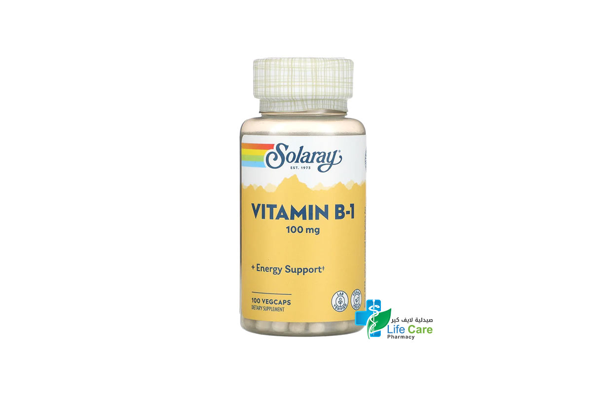 SOLARAY VITAMIN B1 100MG 100 VEGCAPS - صيدلية لايف كير