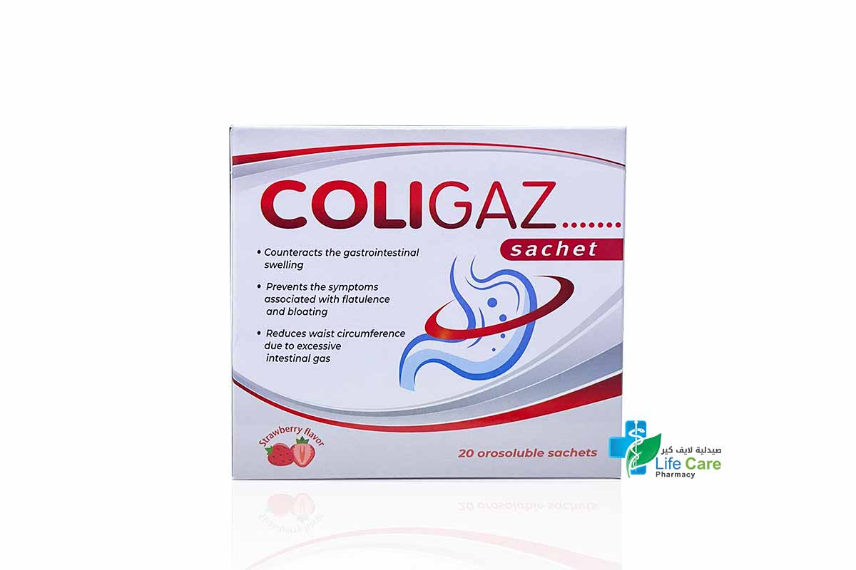 COLIGAZ ORAL SACHET STRAWBERRY FLAVOR 20 PIECES - Life Care Pharmacy