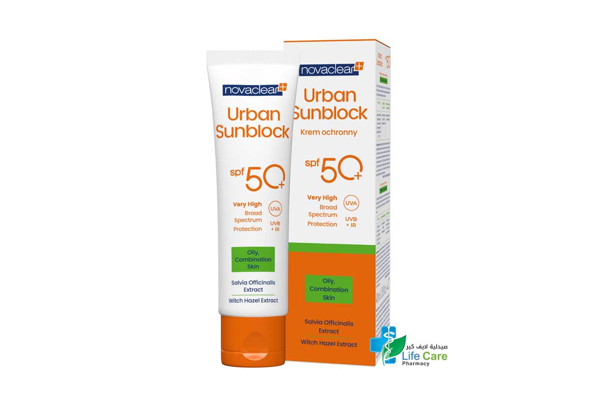 NOVACLEAR URBAN SUNBLOCK OIL SKIN SPF50 PLUS CREAM 40ML - Life Care Pharmacy