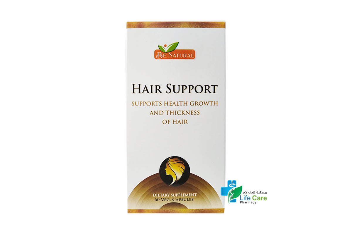 BE NATURAL HAIR SUPPORT 60 VEGANS CAPSULES - Life Care Pharmacy