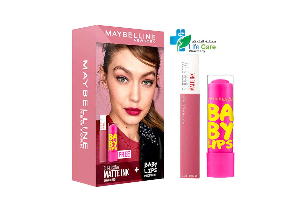 BOX MAYBELLINE SUPER STAY MATT INK PLUS BABY LIP PINK - Life Care Pharmacy