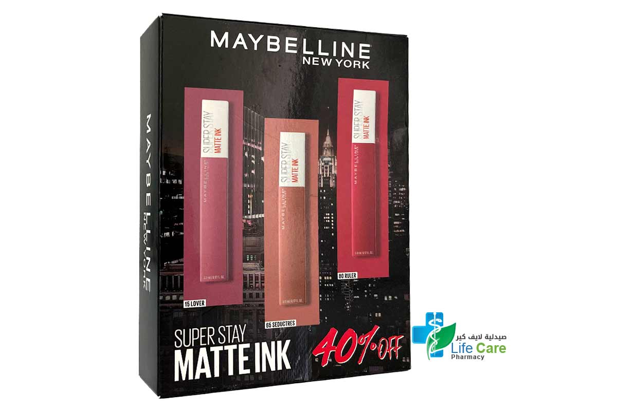 BOX MAYBELLINE SUPERSTAY MATTE INK 3 PCS - Life Care Pharmacy