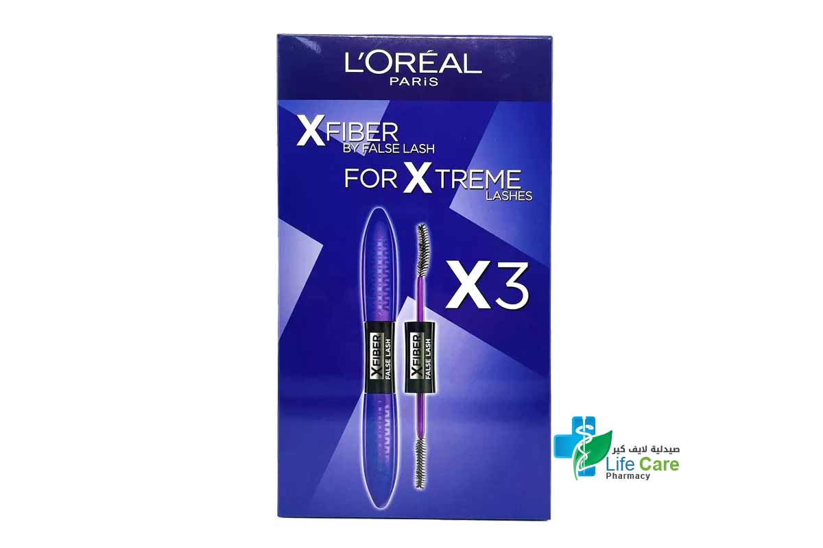 BOX LOREAL XFIBER FALSE LASHES BLACK 3 PCS - Life Care Pharmacy