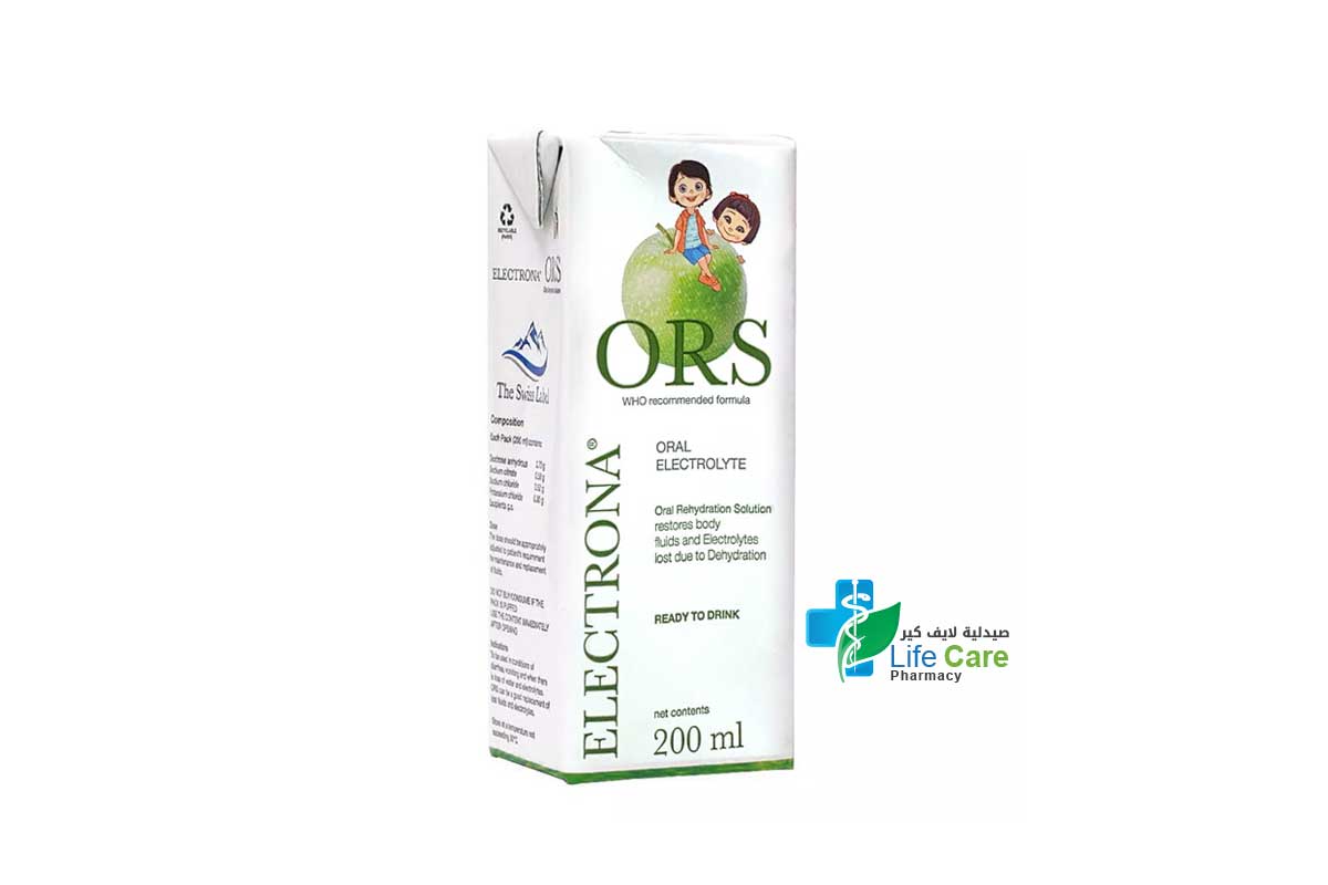 ORS ELECTRONA READY TO DRINK APPLE 200 ML - Life Care Pharmacy