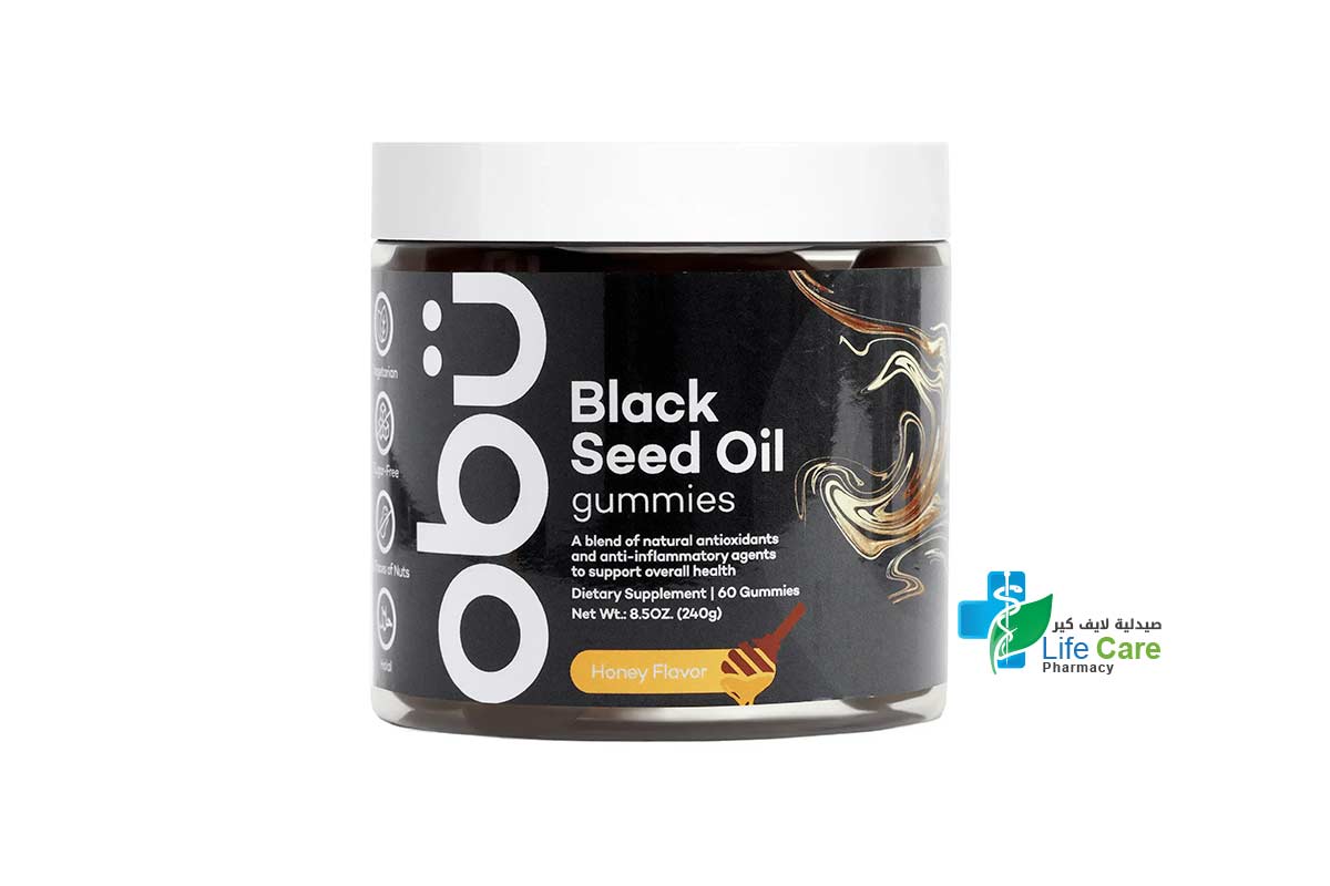 OBU BLACK SEED OIL GUMMIES WITH HONEY FLAVOR 60 PCS - Life Care Pharmacy