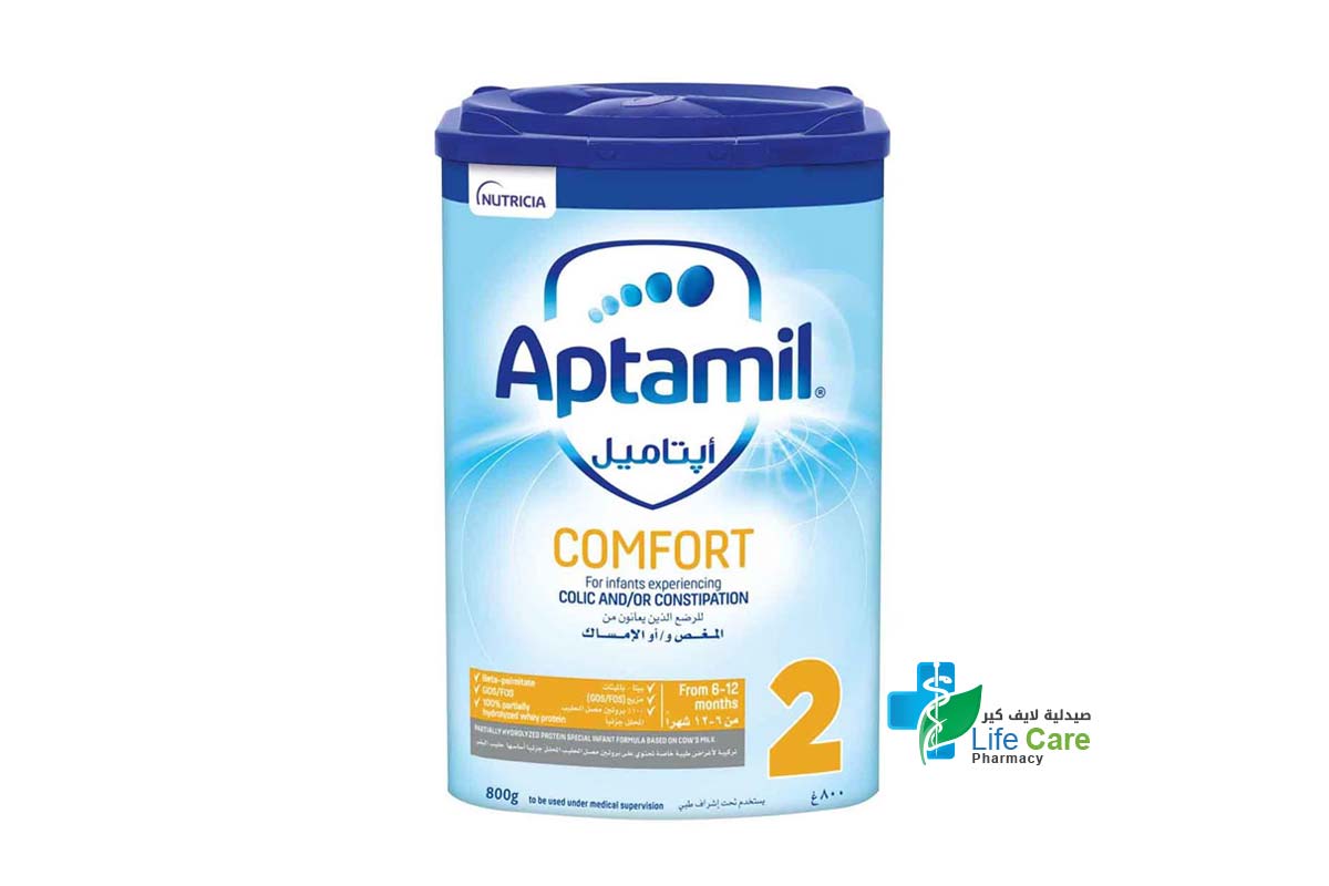 APTAMIL COMFORT NO 2 FROM 6 TO 12 MONTHS 800 GM - Life Care Pharmacy