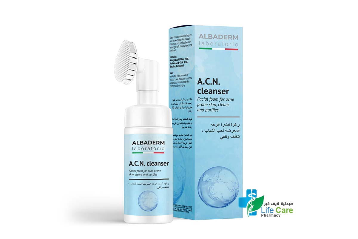 ALBADERM A.C.N. CLEANSER FACIAL FOAM FOR ACNE 100 ML - Life Care Pharmacy