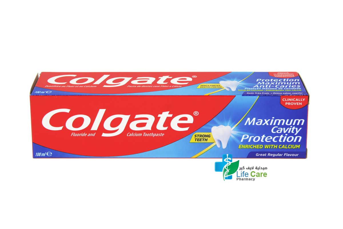 COLGATE MAXIMUM CAVITY PROTECTION TOOTHPASTE GREAT REGULAR FLAVOUR 100 ML - Life Care Pharmacy