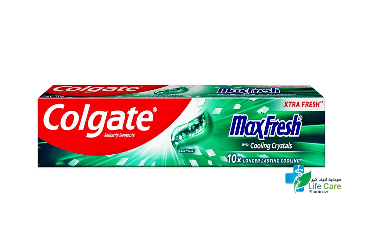 COLGATE MAX FRESH TOOTHPASTE CLEAN MINT 100 ML - Life Care Pharmacy