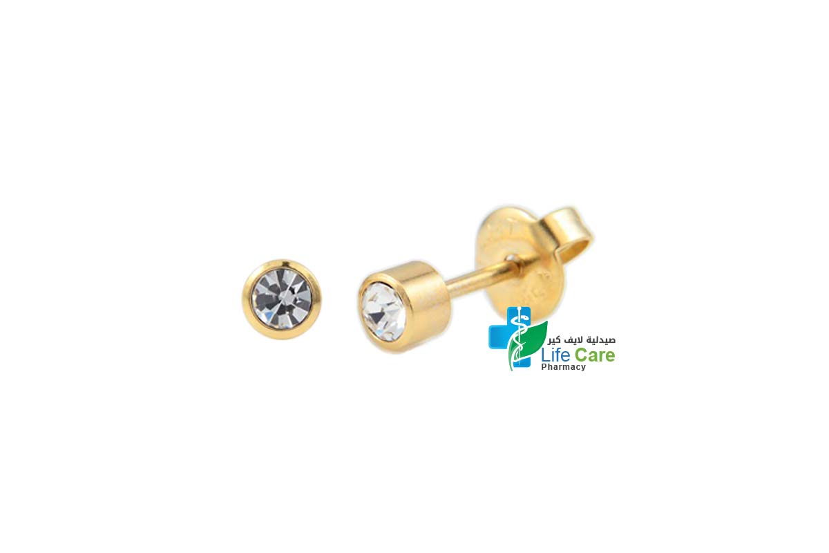 PRIMED EAR PIERCING 22-304 S/S 4MM TOP 3MM CRYSTAL APRIL CLEAR - Life Care Pharmacy