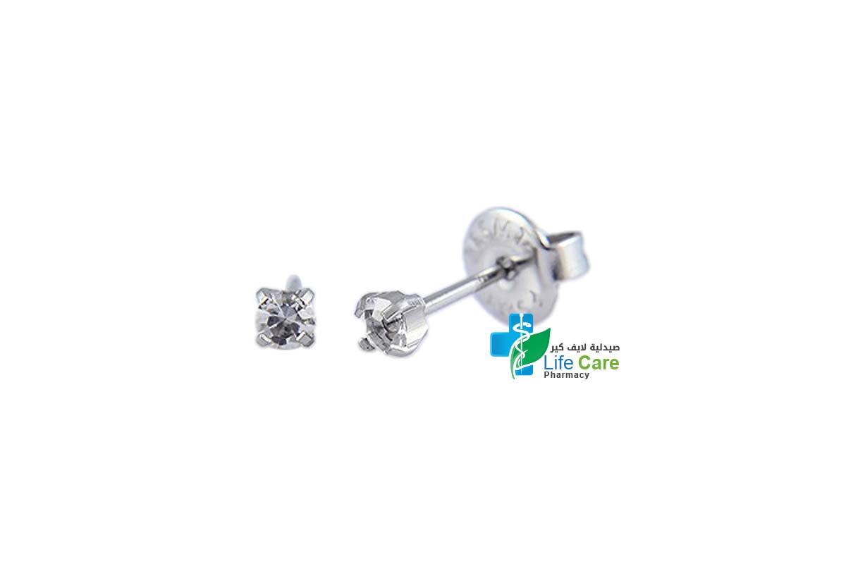 PRIMED EAR PIERCING 31-304 S/S 3MM CRYSTAL APRIL CLEAR - Life Care Pharmacy