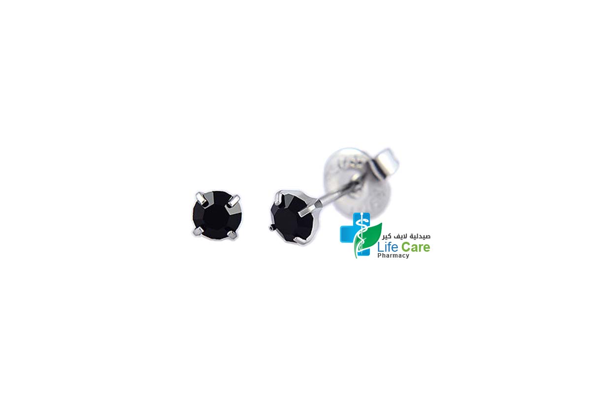 PRIMED EAR PIERCING 31-413 S/S 4MM CRYSTAL JET - Life Care Pharmacy