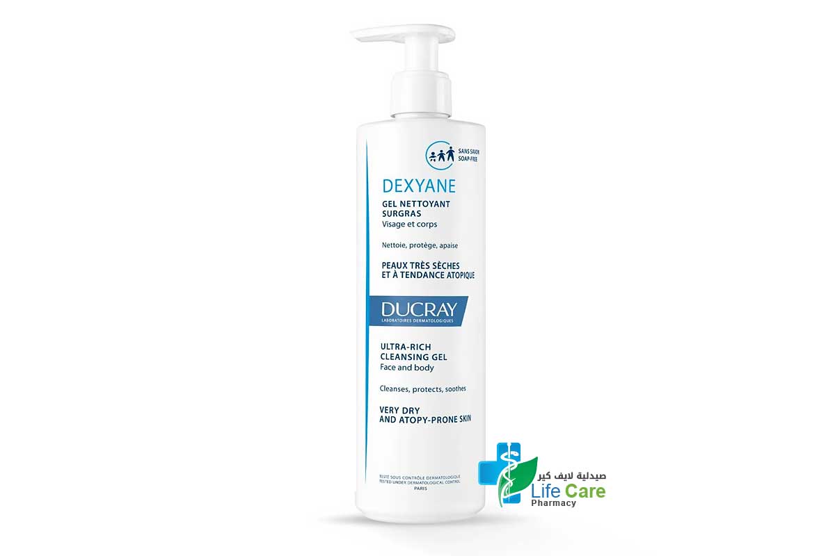 DUCRAY DEXYANE ULTRA RICH CLEANSING GEL 400 ML - Life Care Pharmacy