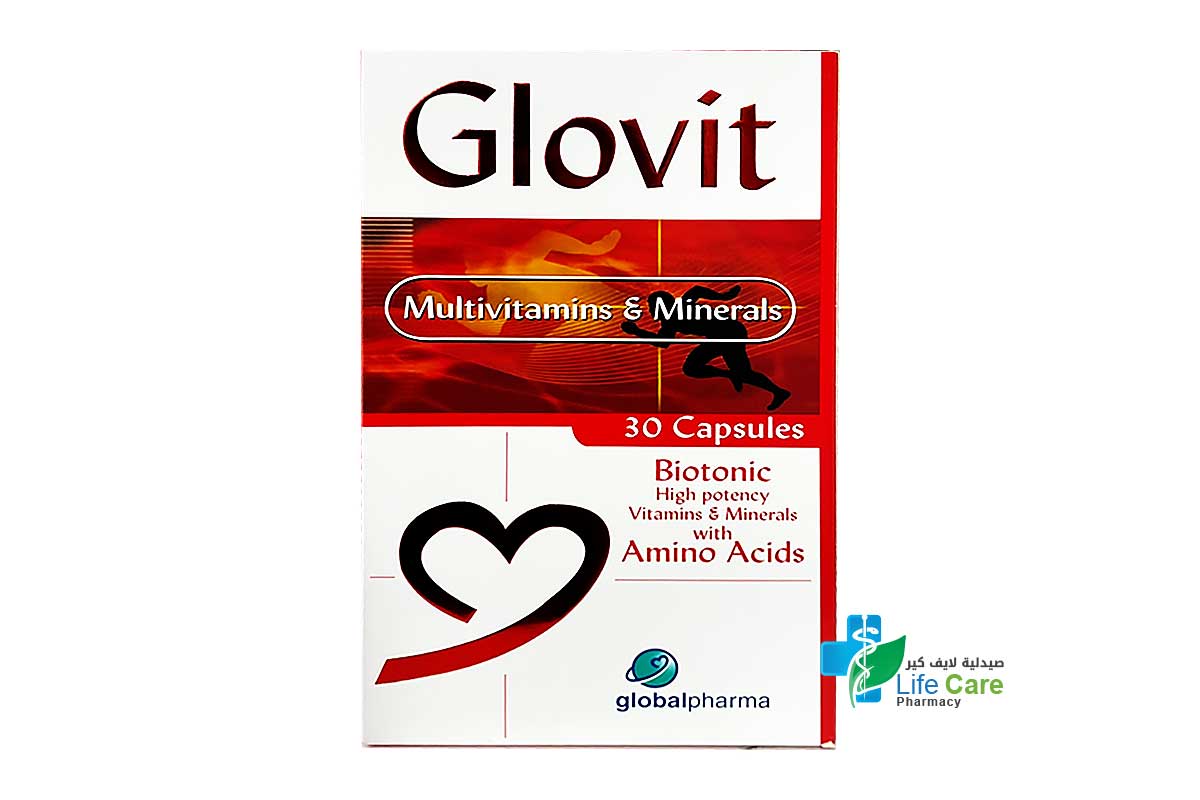 GLOVIT MULTIVITAMINS AND MINERALS 30 CAPSULES - Life Care Pharmacy