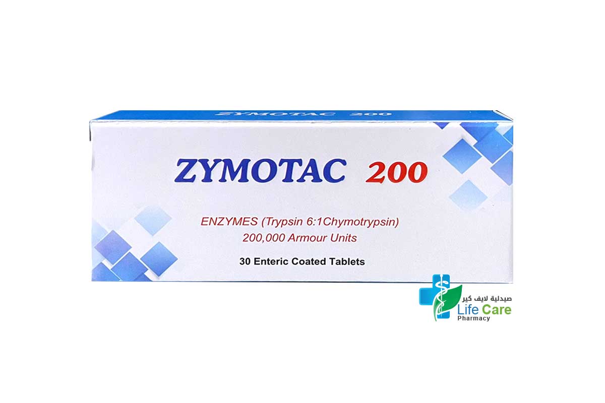 ZYMOTAC 200 MG 30 COATED TABLETS - Life Care Pharmacy