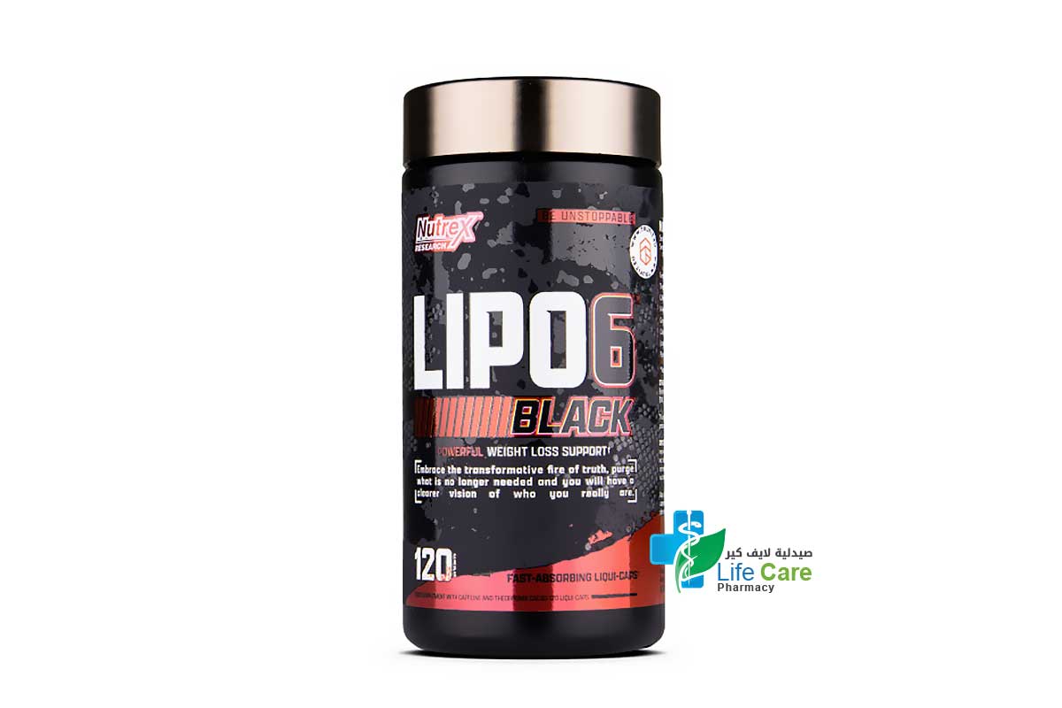 NUTREX RESEARCH LIPO 6 BLACK FAT BURNER 120 CAPSULES - Life Care Pharmacy