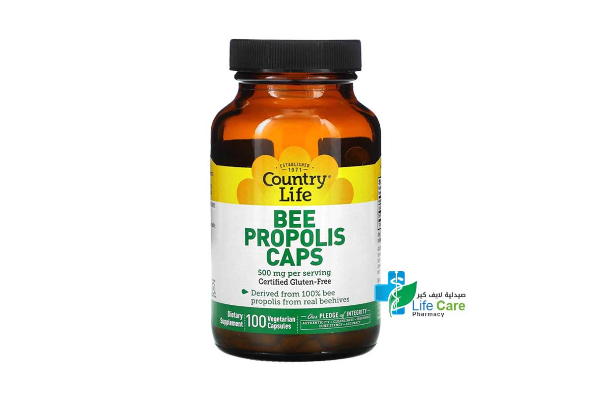 COUNTRY LIFE BEE PROPOLIS CAPS 500MG 100 VEGETARIN CAPSULES - Life Care Pharmacy