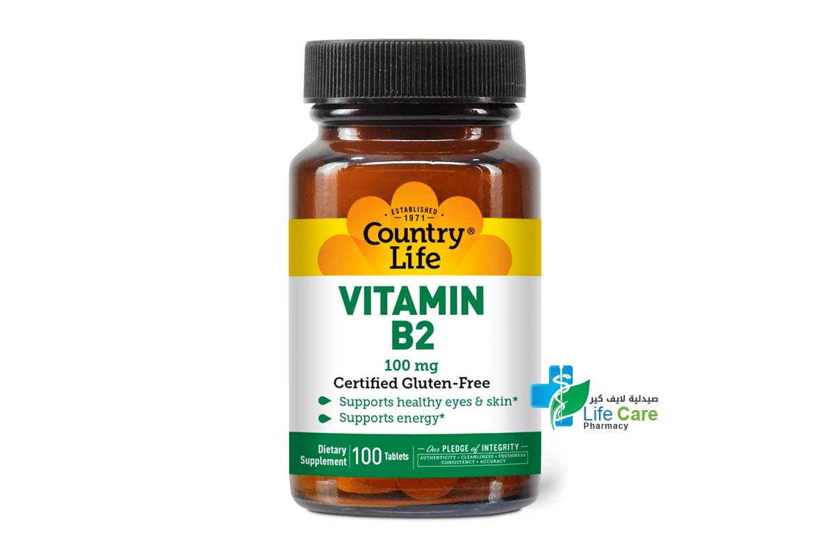 COUNTRY LIFE VITAMIN B2 100MG 100 TABLETS - Life Care Pharmacy