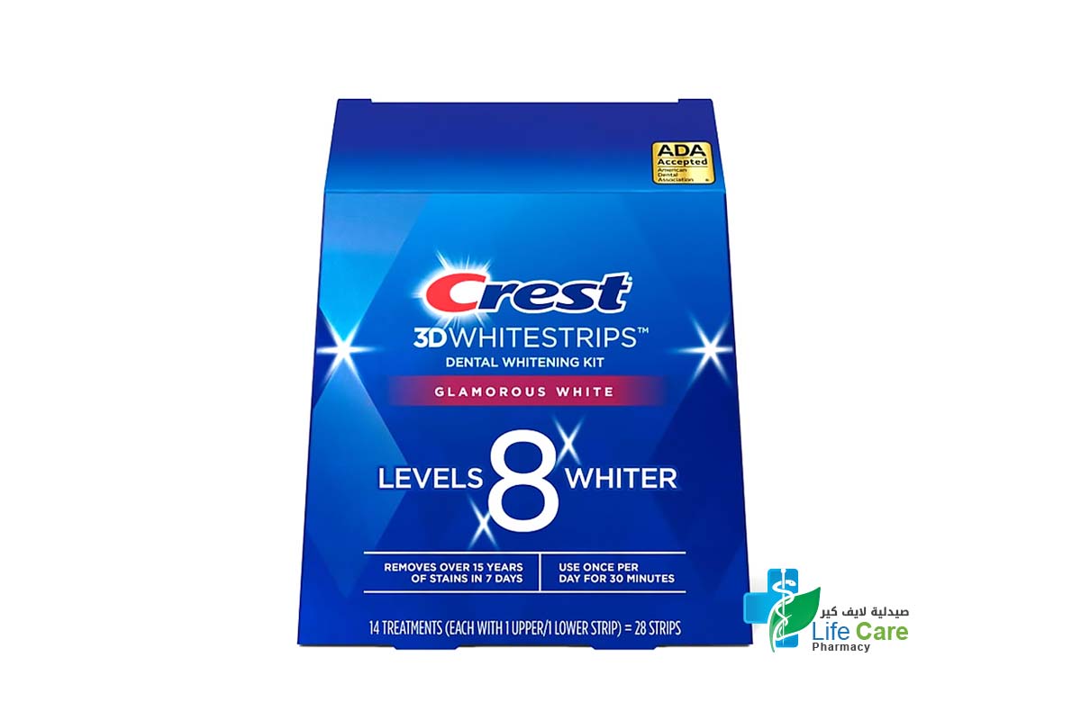 CREST 3D WHITESTRIPS DENTAL WHITENING KIT 28 STRIPS - Life Care Pharmacy