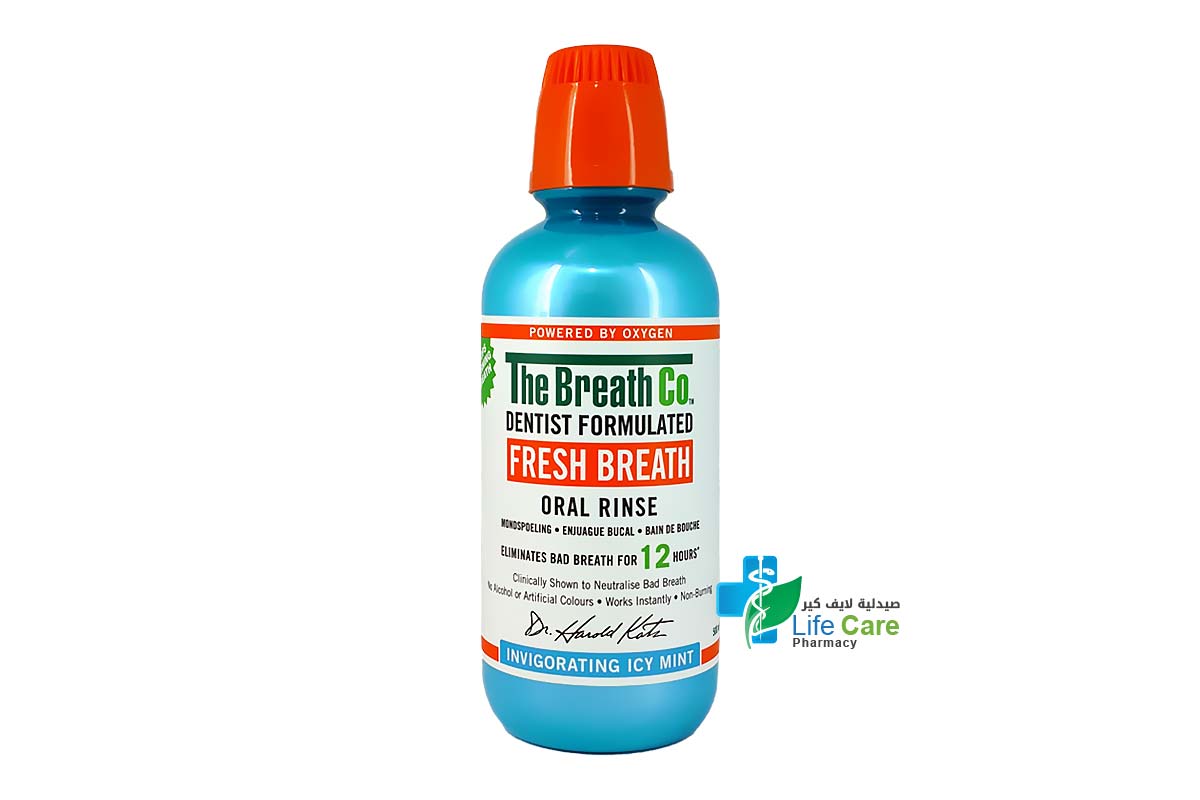 THE BREATH CO ICE MINT FRESH BREATH MOUTHWASH 24H 500ML - Life Care Pharmacy