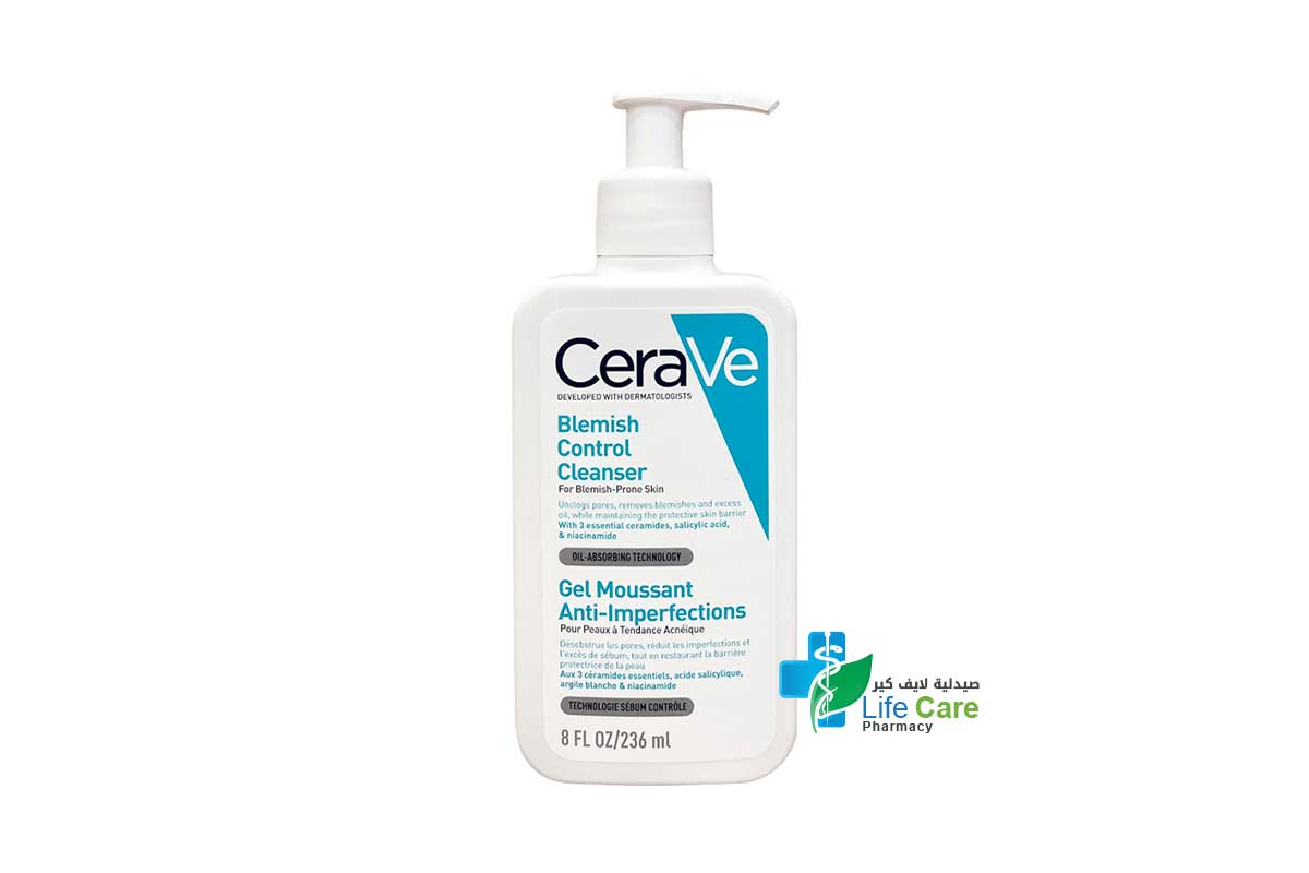 CERAVE BLEMISH CONTROL CLEANSER GEL MOUSSANT ANTI - LMPERFECTIONS 236 ML - Life Care Pharmacy