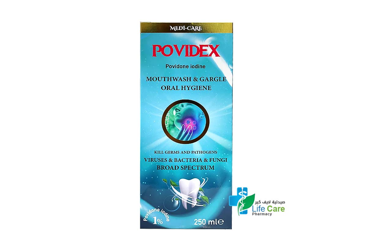 MEDI CARE POVIDEX MOUTHWASH AND GARGLE ORAL HYGIENE 250 ML - Life Care Pharmacy