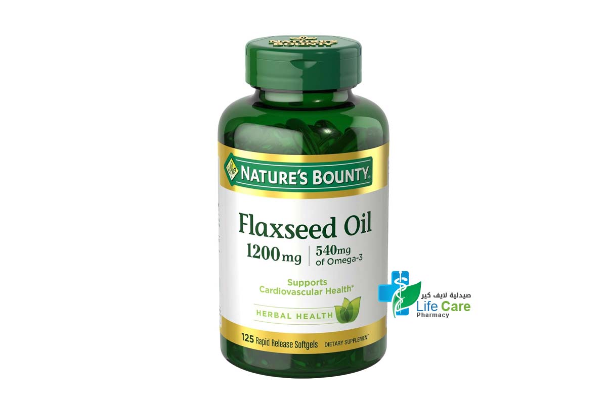 NATURES BOUNTY FLAXSEED OIL 1200 MG PLUS 540 MG OMEGA 3 - 125 SOFTGEL - Life Care Pharmacy