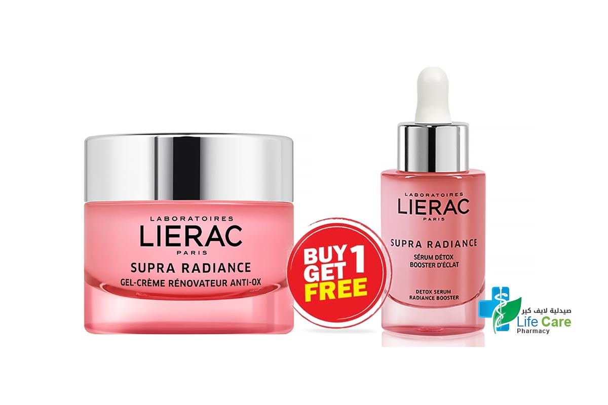 BOX BUY1GET1 LIERAC SUPRA RADIANCE GEL CREAM 50 ML PLUS SUPRA RADIANCE SERUM 30 ML - Life Care Pharmacy