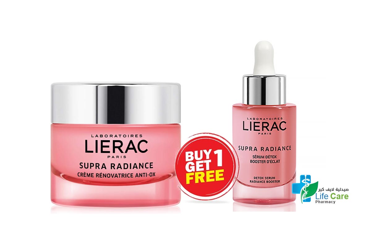 BOX BUY1GET1 LIERAC SUPRA RADIANCE CREAM 50 ML PLUS SUPRA RADIANCE SERUM 30 ML - Life Care Pharmacy