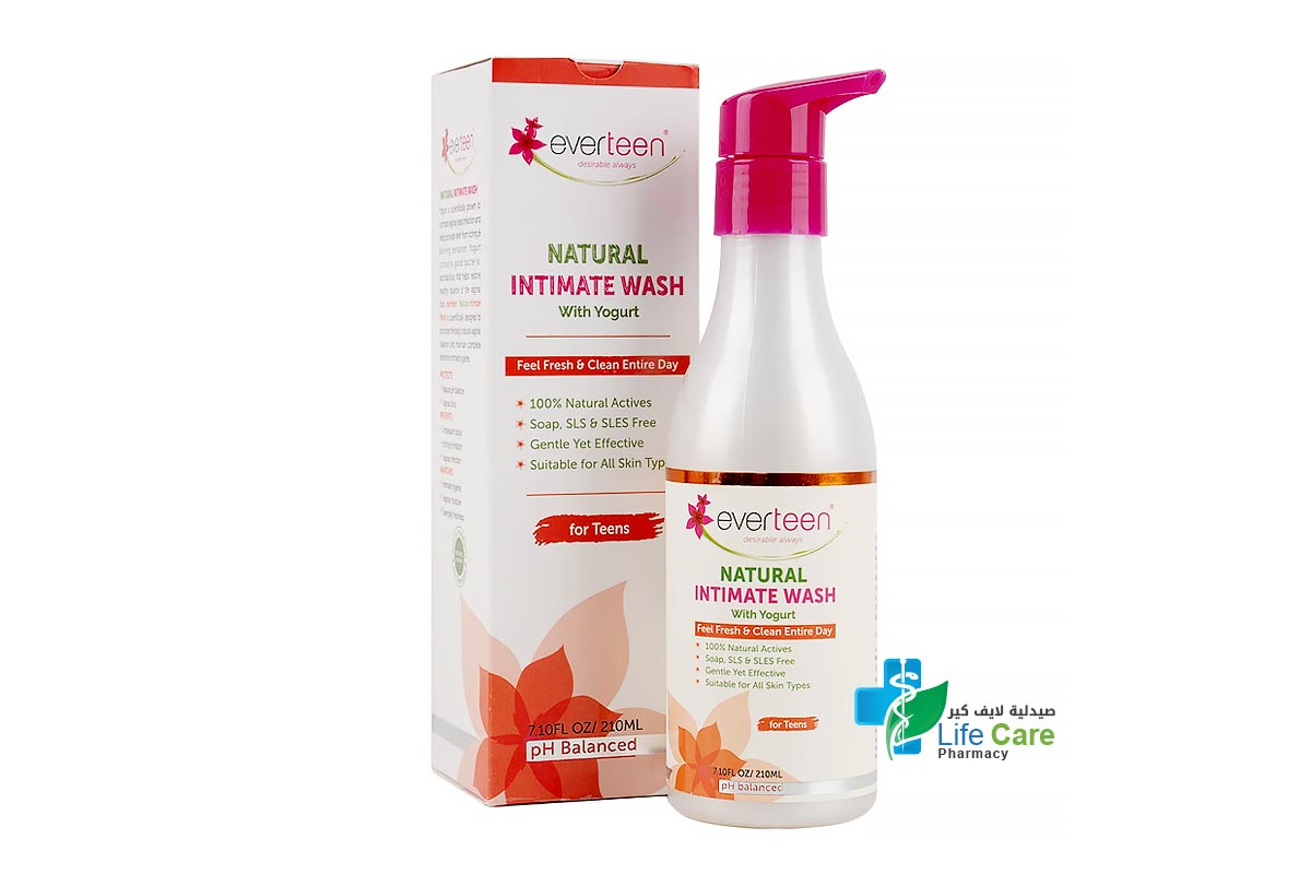 EVERTEEN NATURAL INTIMATE WASH FOR TEENS 210 ML - Life Care Pharmacy