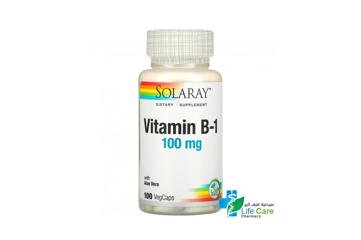 SOLARAY VITAMIN B1 100MG 100 VEGCAPS - Life Care Pharmacy