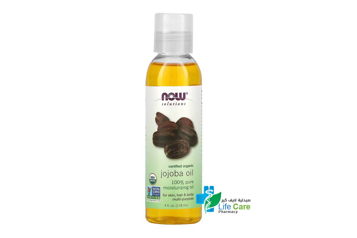 NOW JOJOBA OIL 100% PURE MOISTURIZING OIL 118 ML - Life Care Pharmacy