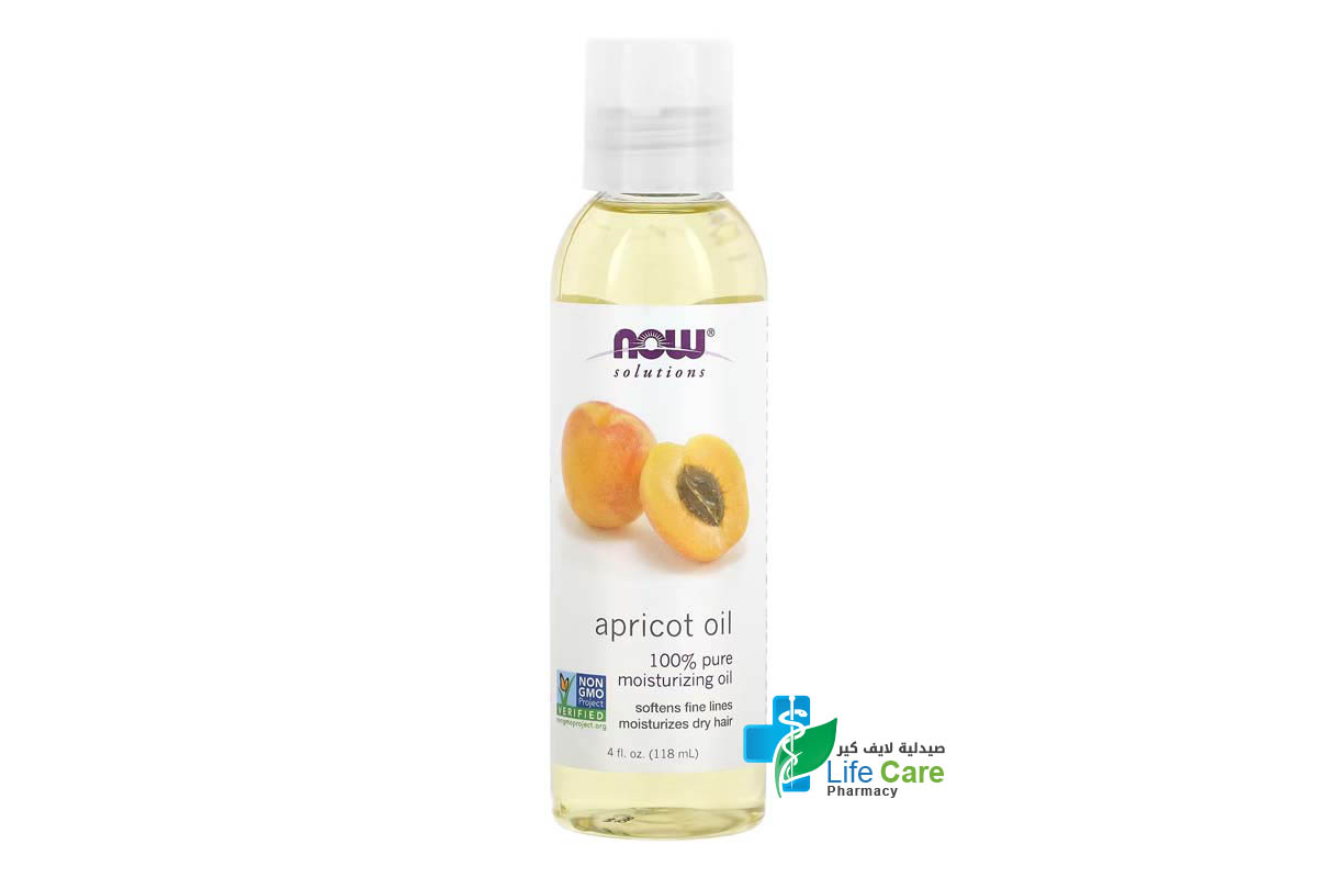 NOW APRICOT OIL MOISTURIZING 100% PURE 118 ML - Life Care Pharmacy