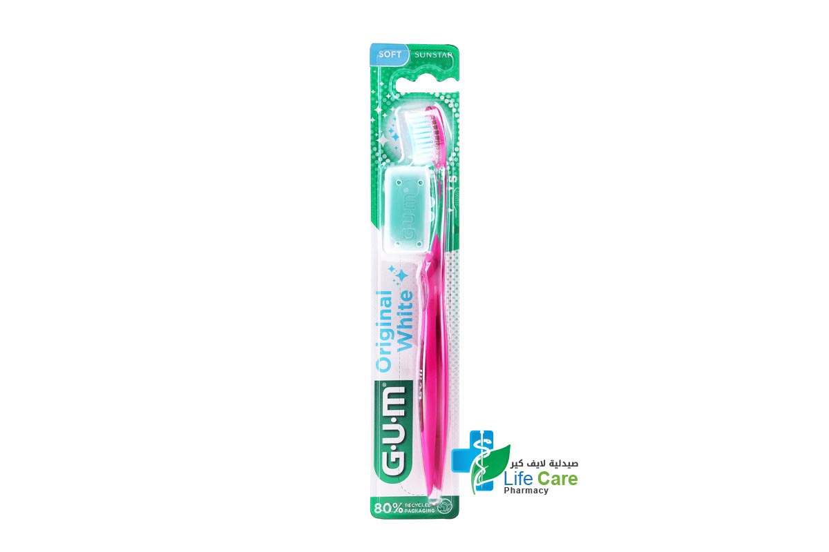 GUM ORIGINAL WHITE SOFT TOOTHBRUSH COLOR PINK 561 - Life Care Pharmacy