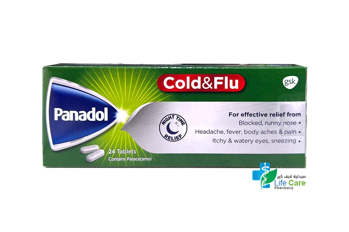 PANADOL COLD AND FLU NIGHT 24 CAPLETS - Life Care Pharmacy