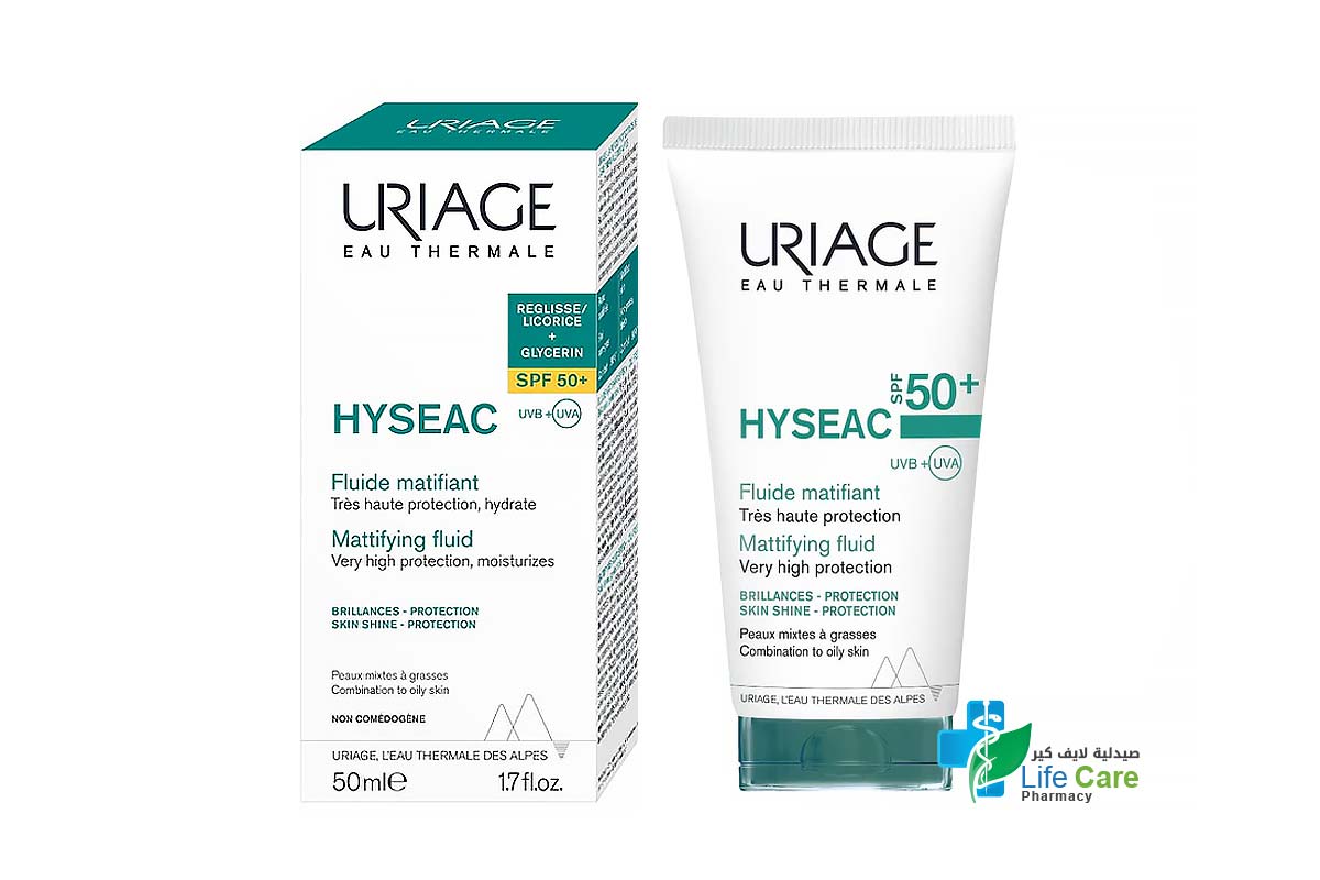 URIAGE HYSEAC MATTIFYING FLUID SPF50+ CREAM 50ML - Life Care Pharmacy