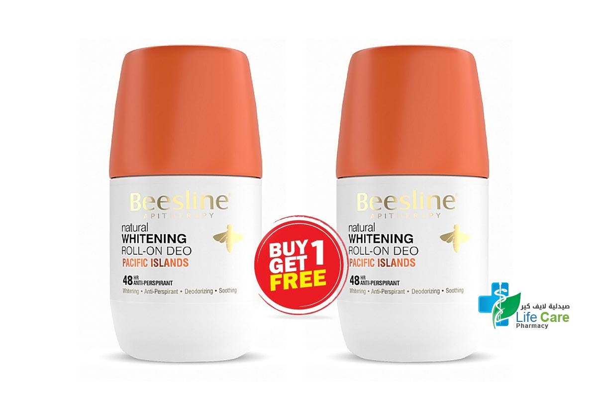 BOX BUY1GET1 BEESLINE DEO ROLL WHITENING PACIFIC ISLANDS 48HR 50ML - Life Care Pharmacy