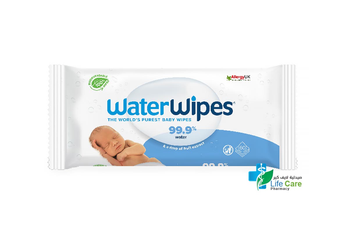 WATER WIPES BABY FRUIT EXTRACT 60 WIPES - Life Care Pharmacy