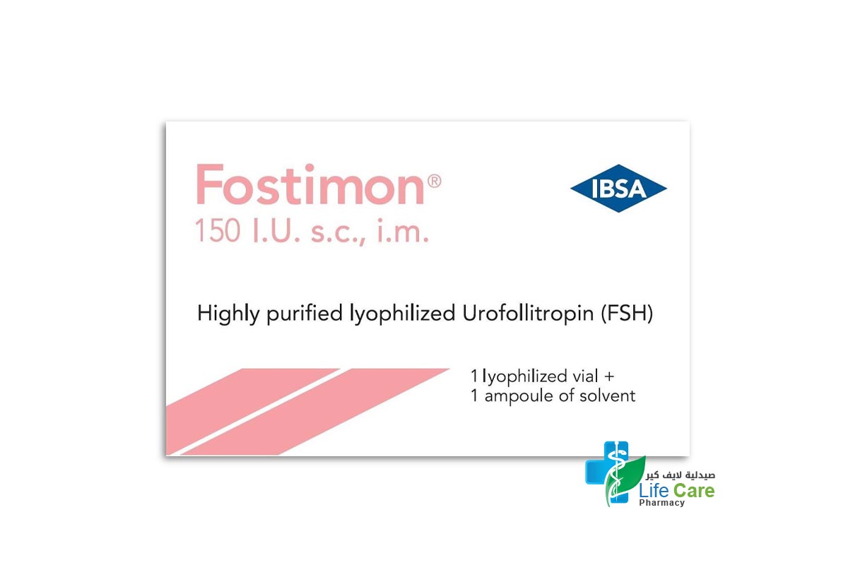 FOSTIMON INJECTION 150 I.U 1 VIAL PLUS 1 SOLVENT AMPOULE - Life Care Pharmacy