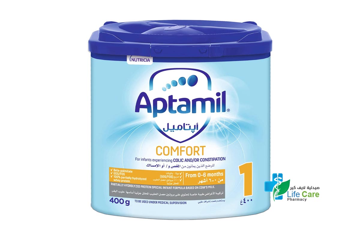 APTAMIL COMFORT NO1 FROM 0 TO 6 MONTHS 400 GM - Life Care Pharmacy