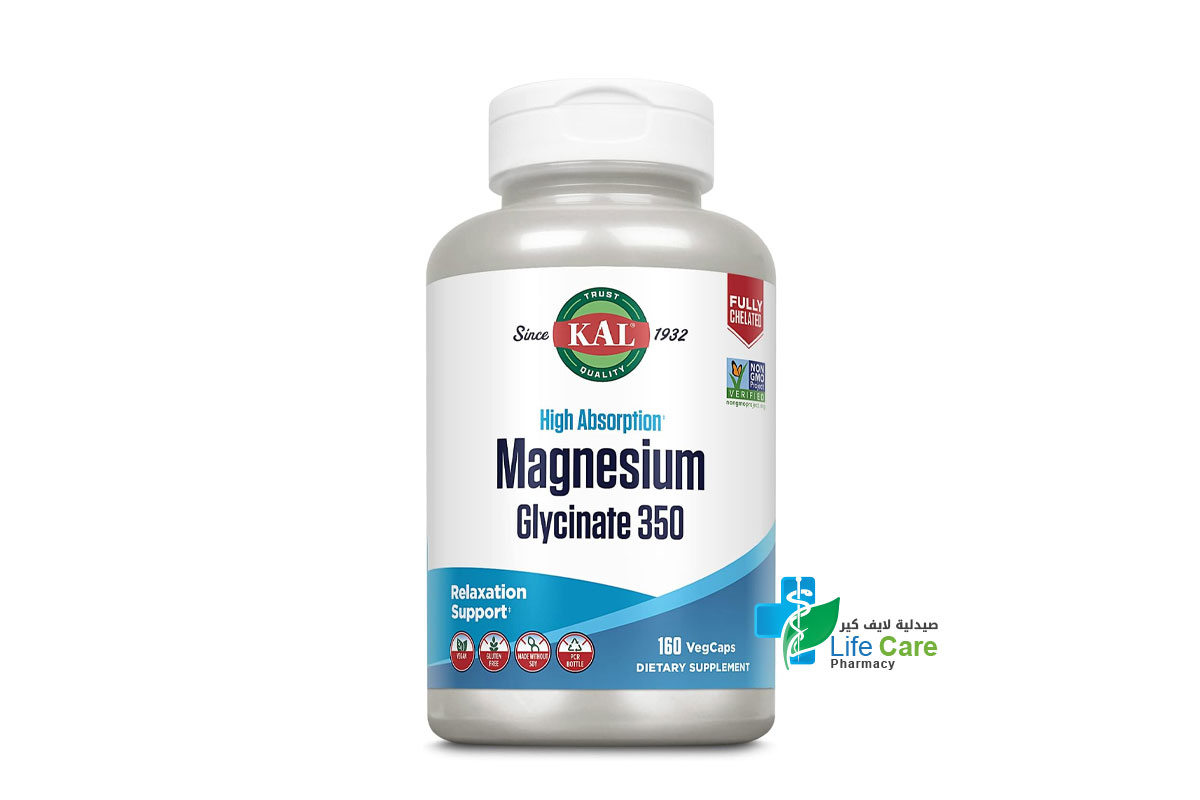 KAL MAGNESIUM GLYCINATE 350 160 VEGCAPS - Life Care Pharmacy