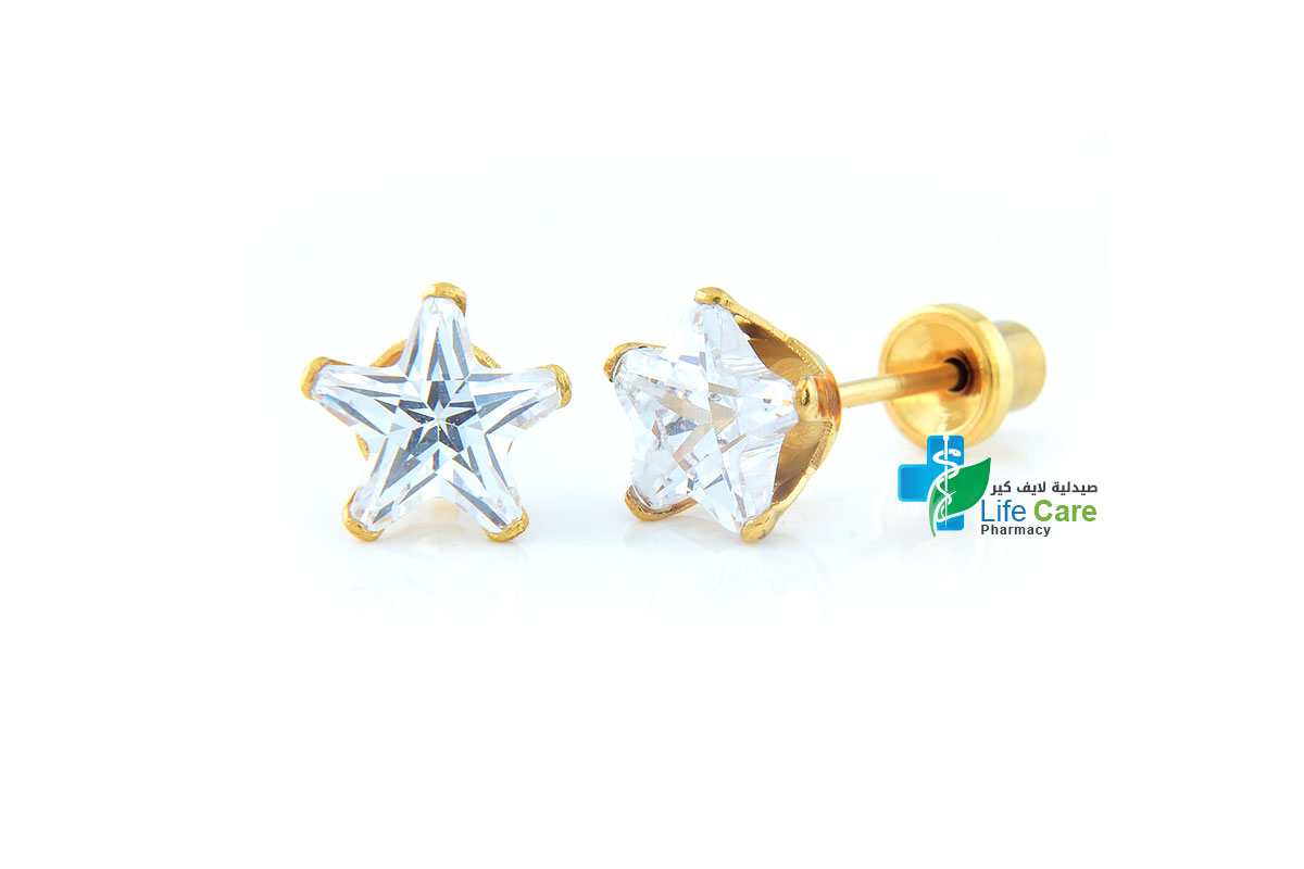 PRIMED EAR PIERCING Q8-026GPH G/P 7MM STAR CRYSTAL - Life Care Pharmacy