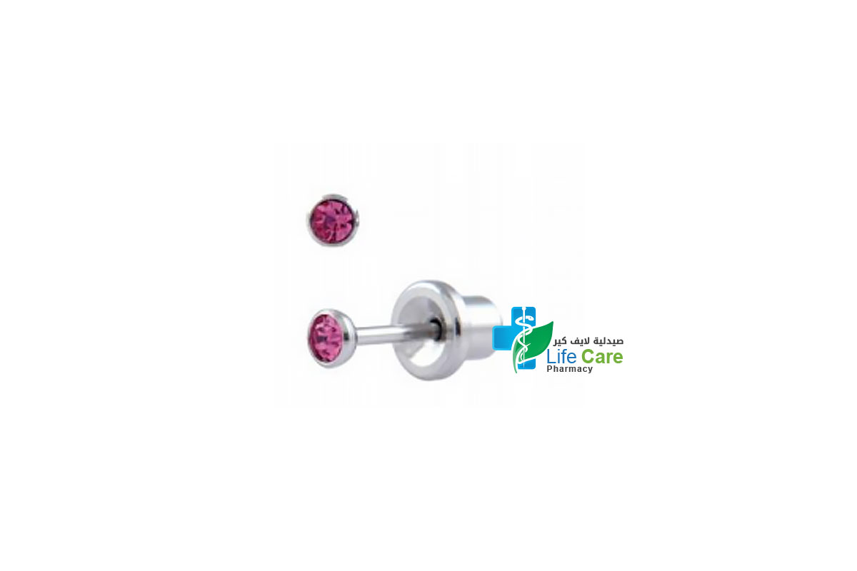 PRIMED EAR PIERCING S25-210H 3MM HEAD 2MM CRYSTAL ROSE - Life Care Pharmacy